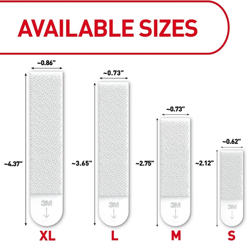 Command شرائط تعليق الصور الثقيلة XL بوزن 20 رطل 16 زوج (32 شريط) ، حوامل صور بدون ضرر ، شرائط تعليق حائط ثقيلة للزينة في عيد الميلاد - Image 2