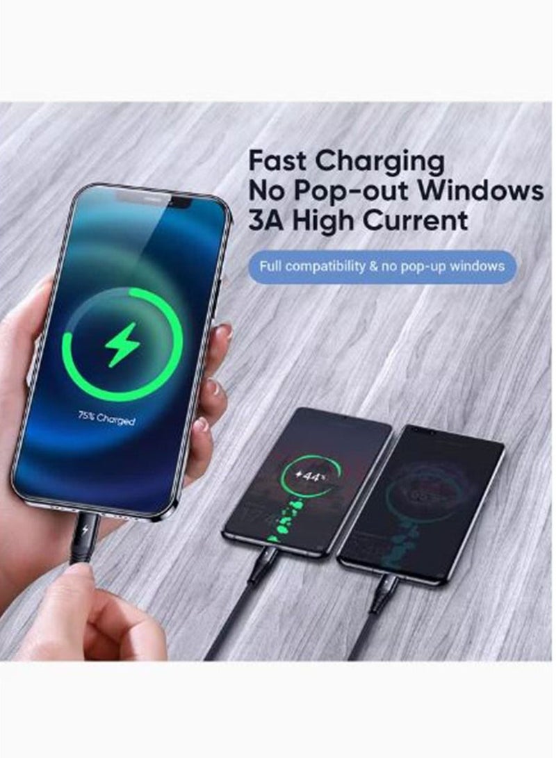 Filly كابل USB مضفر للشحن السريع 3 في 1 باللون الأخضر - Image 4