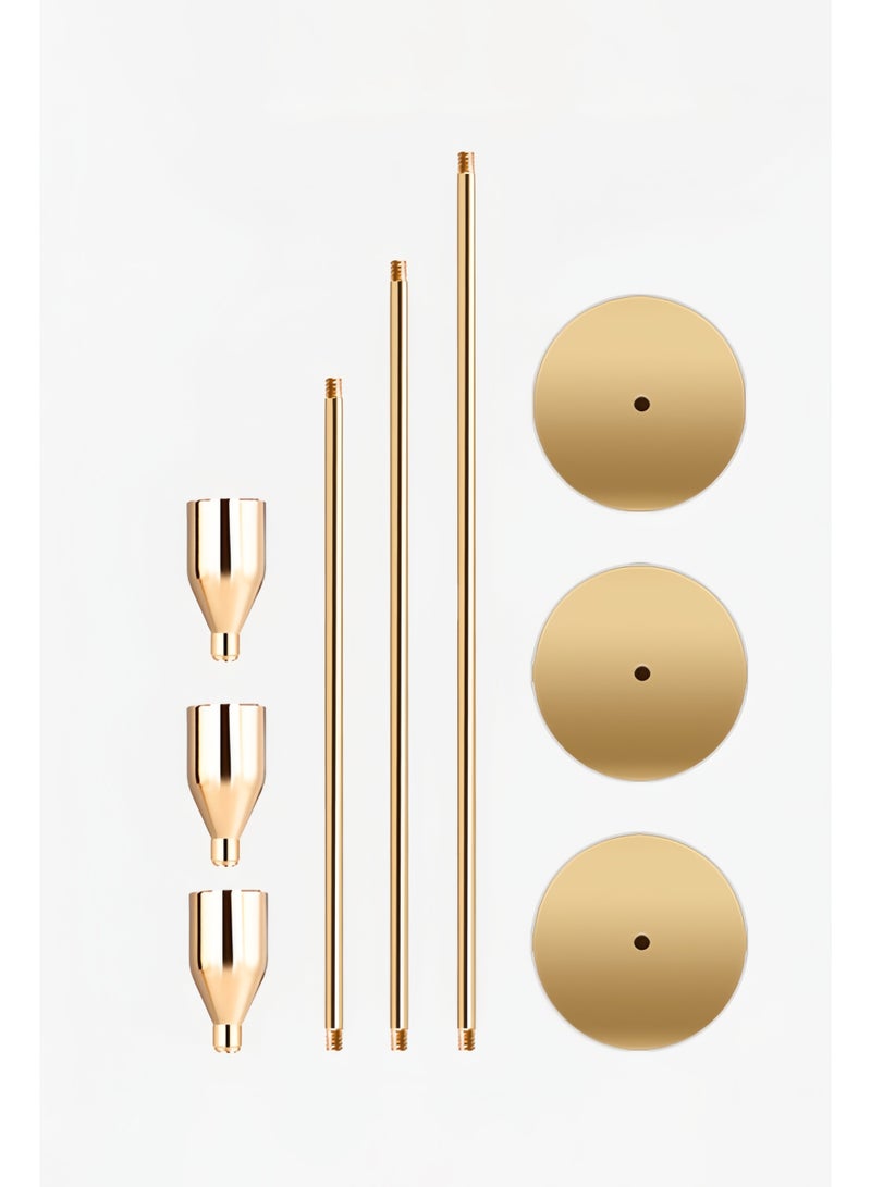 مجموعة حاملات الشموع من 3 قطع للشموع المدببة، حامل شموع مزخرف لحفلات الزفاف والعشاء والحفلات والملابس، شمعة سميكة 3/4 بوصة (حامل شموع معدني) (ذهبي وردي) - Image 4