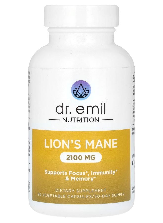 DR EMIL NUTRITION Lion's Mane 2100 mg 90 Vegetable Capsules (700 mg per Capsule)