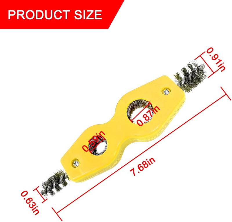 BELOMI 2PCS Car Battery Terminal Cleaning Brush, 4 in 1 Rustproof Battery Cleaner Tool with Steel Wire, Auto Universal Interior and Exterior Battery Terminals Machine Parts（Yellow） - Image 2