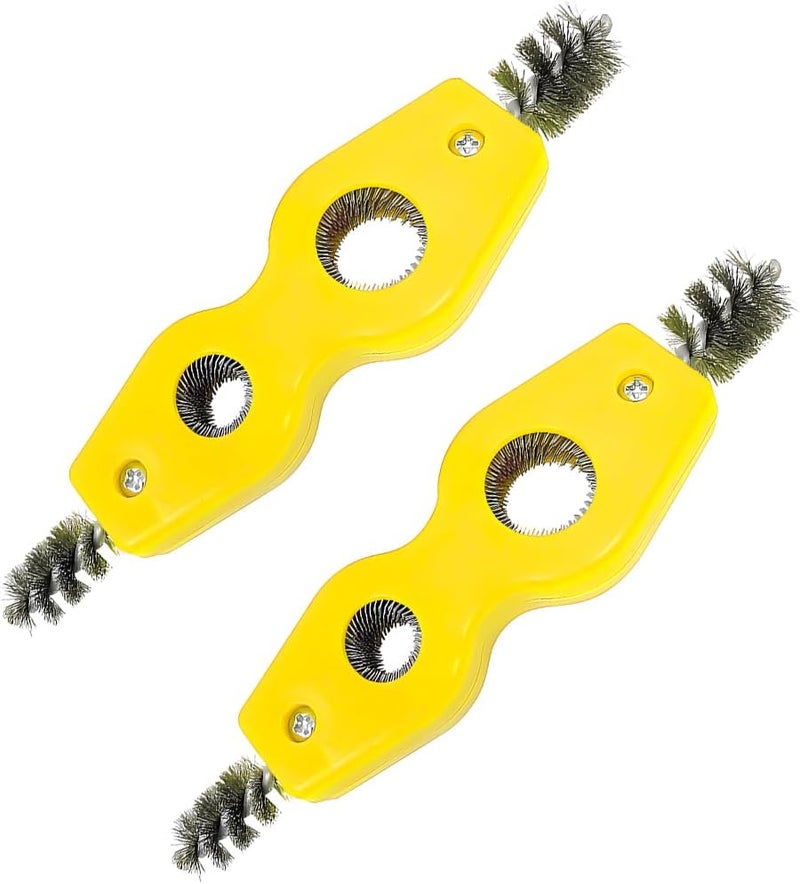 BELOMI 2PCS Car Battery Terminal Cleaning Brush, 4 in 1 Rustproof Battery Cleaner Tool with Steel Wire, Auto Universal Interior and Exterior Battery Terminals Machine Parts（Yellow） - Image 1