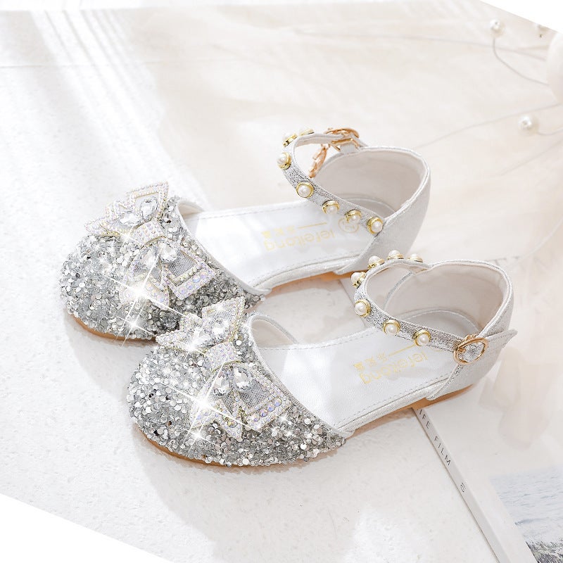 Girls' Sandals 2022 New Princess Shoes Soft Bottom Closed Toe Baby Crystal Shoes Children'S Summer Performance Shoes - Image 2