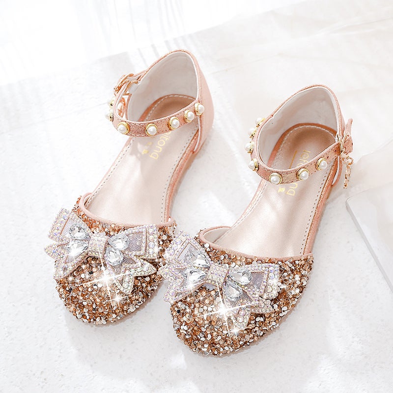Girls' Sandals 2022 New Princess Shoes Soft Bottom Closed Toe Baby Crystal Shoes Children'S Summer Performance Shoes - Image 3