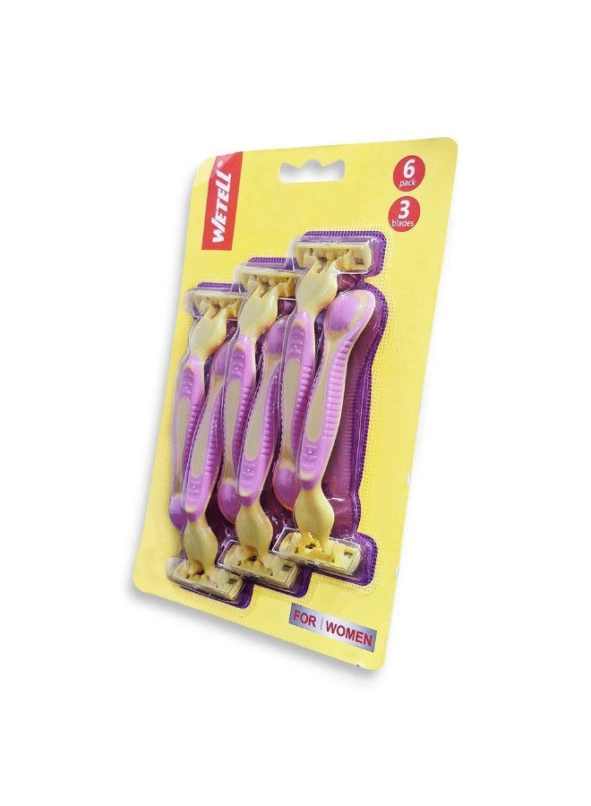 كير & مور صابون سائل لليدين برائحة جوز الهند الاستوائي ٥٢٠ مل، ومجموعة شفرات حلاقة نسائية للاستخدام مرة واحدة، ٦ قطع، ٣ شفرات دقيقة مع شريط ترطيب مُحسّن، رأس دائري دوار، تصميم شفرة مفتوحة ومقبض مريح لحلاقة ناعمة ومريحة. - Image 3