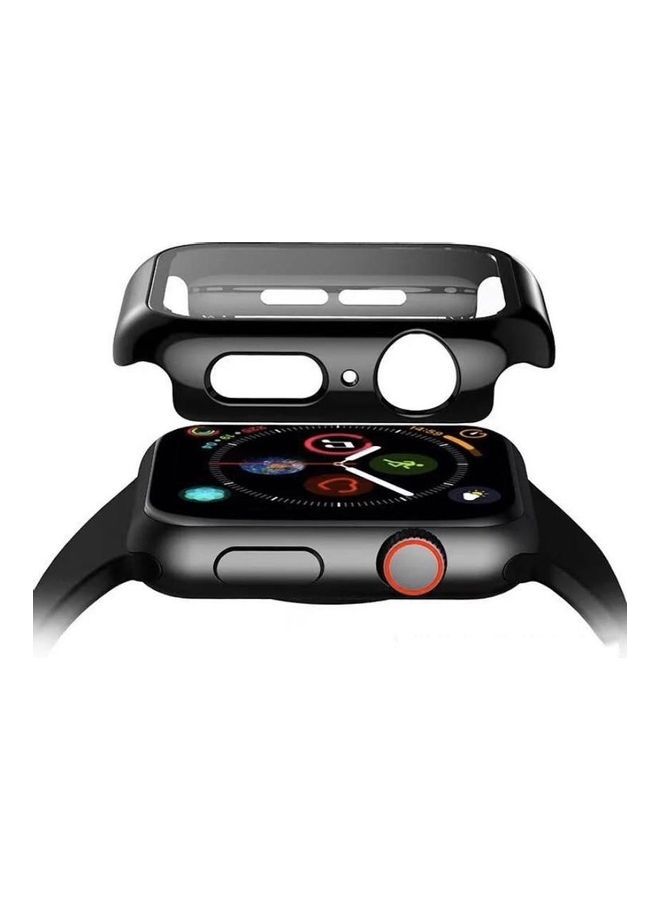 NIBEMINENT Smartwatch Cover With Glass Screen Protector For Apple Series 4 44millimeter Black - Image 1