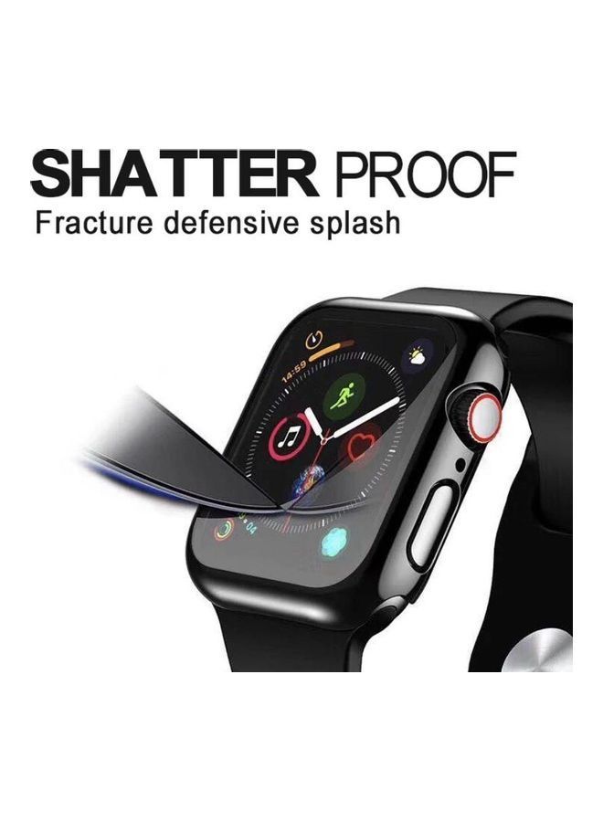 NIBEMINENT Smartwatch Cover With Glass Screen Protector For Apple Series 4 44millimeter Black - Image 2