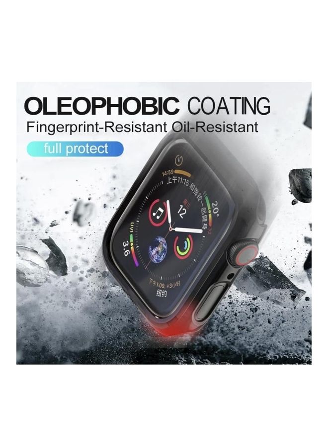 NIBEMINENT Smartwatch Cover With Glass Screen Protector For Apple Series 4 44millimeter Black - Image 3