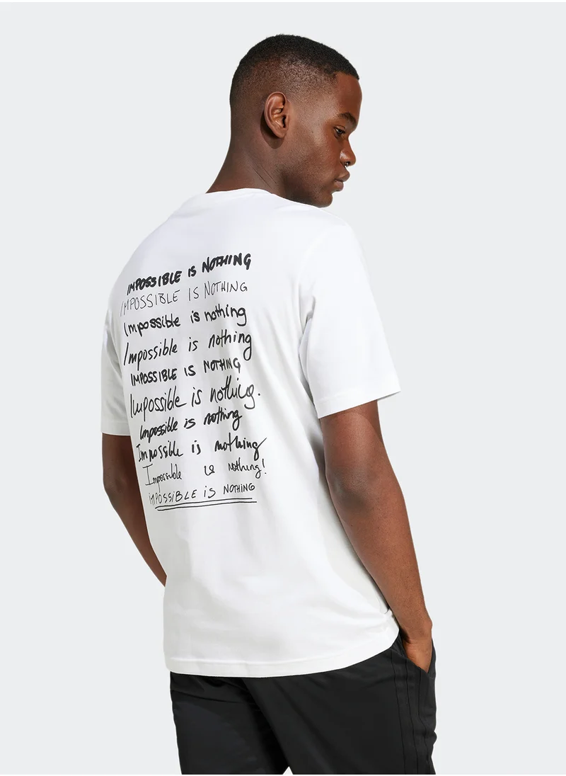 اديداس Impossible Is Nothing Graphic T-Shirt