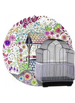 GOTOTOP 4 Colors Ventilated Nylon Bird Cage Cover Shell Seed Catcher Pet Products Large Size Bird Cage Seed Catcher Seeds Guard Parrot Nylon Mesh Net Cover Stretchy Shell Skirt Traps Cage Basket Soft White  - Image 5