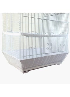 GOTOTOP 4 Colors Ventilated Nylon Bird Cage Cover Shell Seed Catcher Pet Products Large Size Bird Cage Seed Catcher Seeds Guard Parrot Nylon Mesh Net Cover Stretchy Shell Skirt Traps Cage Basket Soft White  - Image 4