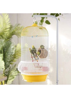 GOTOTOP 4 Colors Ventilated Nylon Bird Cage Cover Shell Seed Catcher Pet Products Large Size Bird Cage Seed Catcher Seeds Guard Parrot Nylon Mesh Net Cover Stretchy Shell Skirt Traps Cage Basket Soft White  - Image 2