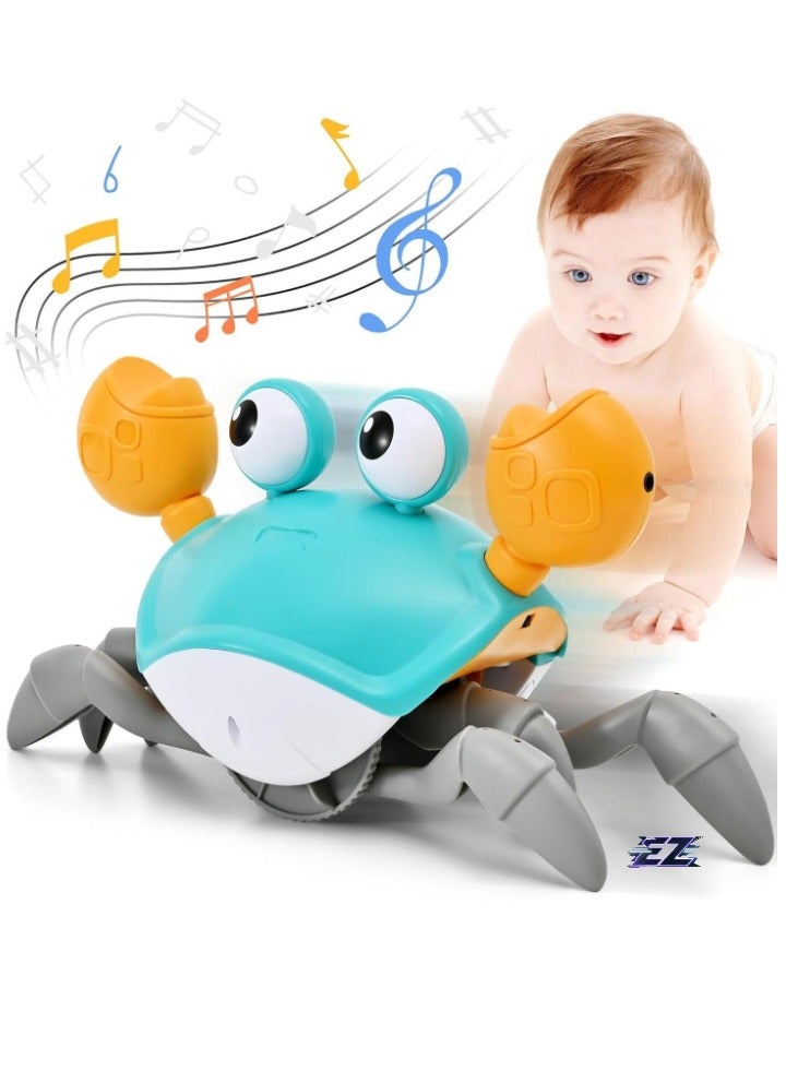 إلترازون Crawly Crab Baby Toy Light-Up Walking  Dancing Interactive Crab with Music  Obstacle Avoidance – Rechargeable Battery, Fun Birthday Gift for Toddlers  Newborns, Crawling Crab Baby Toy for Early Development - Image 1