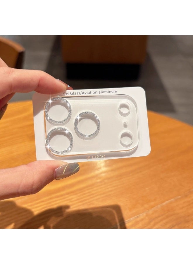 iPhone 17 PRO Camera Lens Protector Ultra HD Clear, Anti-Scratch, Easy Installation, Sparkle and flash, No-Residue Adhesive, Compatible with Most Cases, Ultra-thin Tempered Glass, 1 Pack - SILVER - Image 2