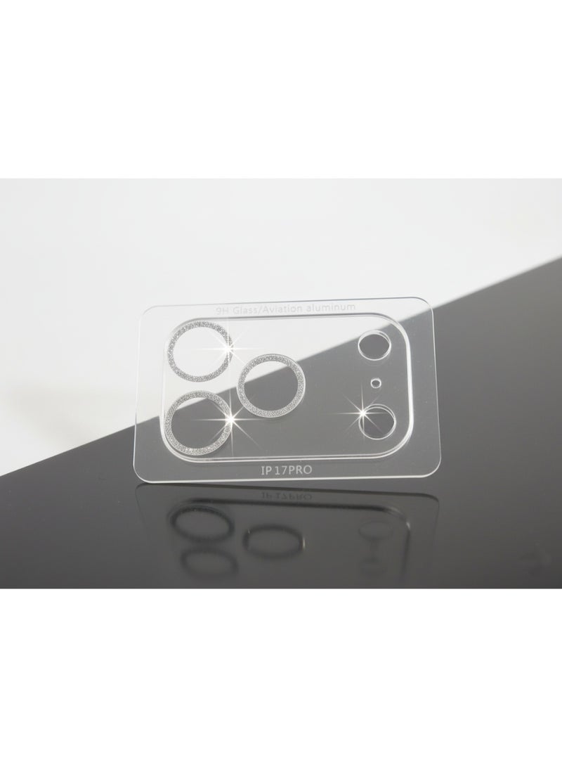 iPhone 17 PRO Camera Lens Protector Ultra HD Clear, Anti-Scratch, Easy Installation, Sparkle and flash, No-Residue Adhesive, Compatible with Most Cases, Ultra-thin Tempered Glass, 1 Pack - SILVER - Image 3