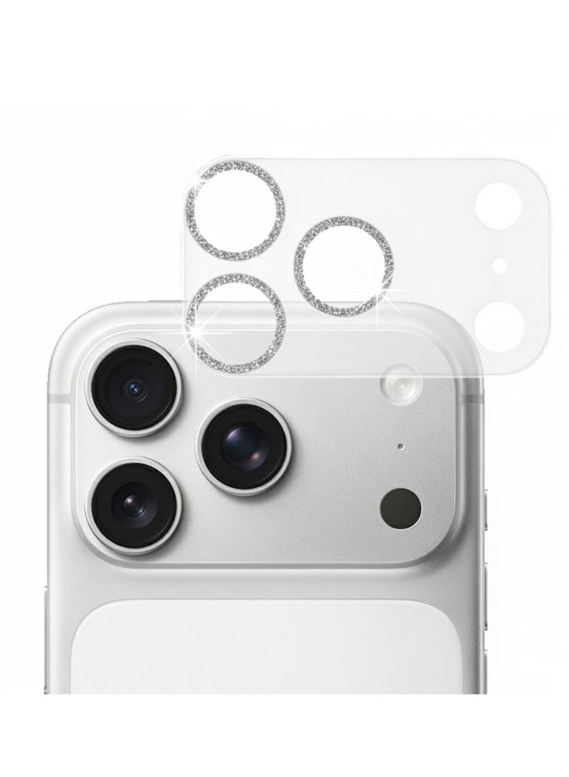 iPhone 17 PRO Camera Lens Protector Ultra HD Clear, Anti-Scratch, Easy Installation, Sparkle and flash, No-Residue Adhesive, Compatible with Most Cases, Ultra-thin Tempered Glass, 1 Pack - SILVER - Image 1