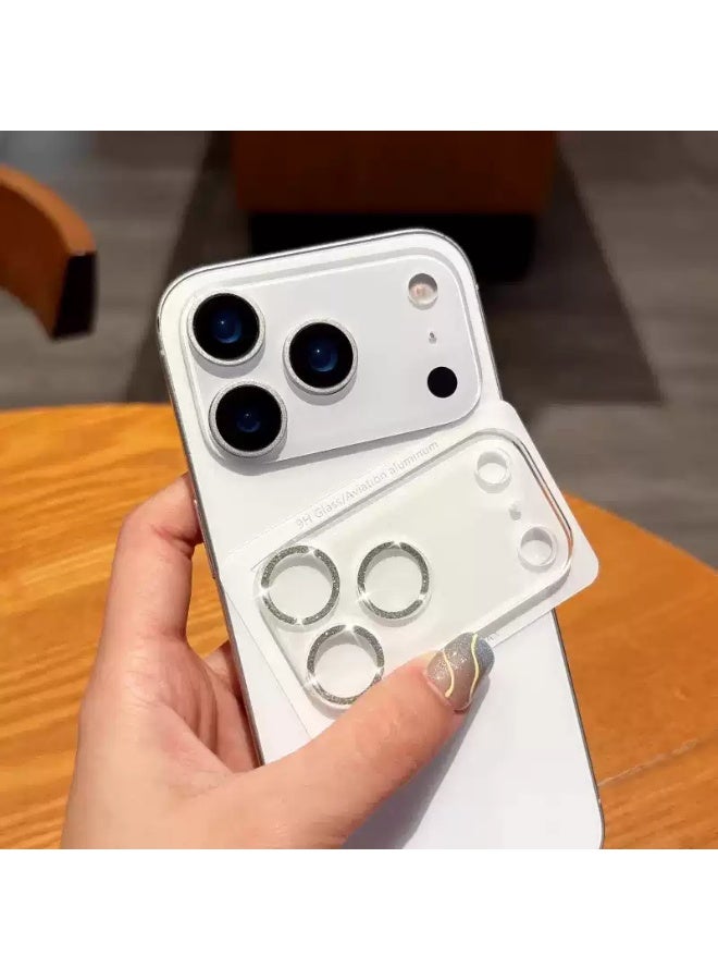 iPhone 17 PRO Camera Lens Protector Ultra HD Clear, Anti-Scratch, Easy Installation, Sparkle and flash, No-Residue Adhesive, Compatible with Most Cases, Ultra-thin Tempered Glass, 1 Pack - SILVER - Image 5