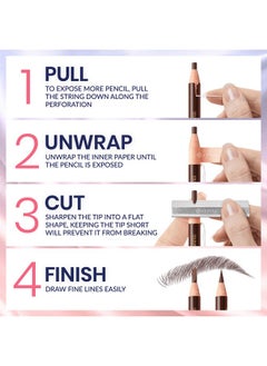 Stylia Eyebrow Pencil Black, Waterproof Eye Brow Pencils For Women Black, Microblading Eyebrow Pencil, Black Eyeliner Pencil, Brow Pencil Set (12Pc Black)  - Image 5