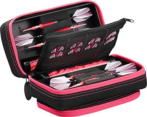 Casemaster Plazma Pro Dart Case Black with Pink Zipper and Phone Pocket - Image 1