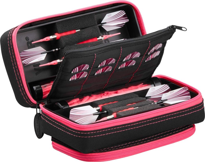 Casemaster Plazma Pro Dart Case Black with Pink Zipper and Phone Pocket - Image 2