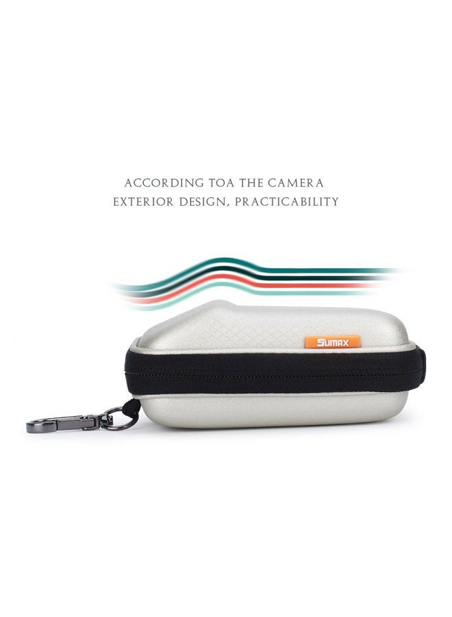 SUMAX حافظة كاميرا رقمية مدمجة مقاومة للصدمات باللون الفضي والأبيض لكانون باور شوت SX730 SX720 SX620 HS G9 X نيكون COOLPIX S33 باناسونيك LUMIX DC GX850 ZS70 سوني سايبر شوت HX90 أوليمبوس توغ TG-4 TG-5 - Image 2
