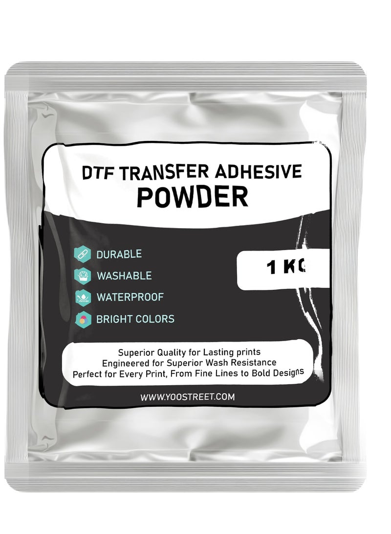 Yoo Street YOO STREET DTF Transfer Adhesive Powder 1KG Durable Washable Waterproof Vibrant Color DTF Hot Melt Powder for Heat Transfer Printing White - Image 4