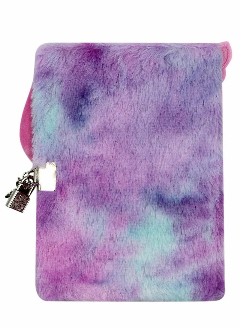 Generic Plush Rainbow Dog Secret Diary with Lock & Keys - 160 Pages Lined Journal for Girls, Perfect for School & Office Supplies  - Image 5