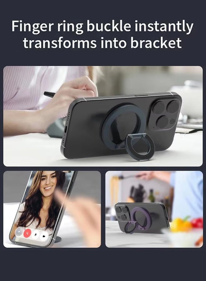 حامل هاتف MagSafe مزود بحلقة إصبع مغناطيسية على الجانبين وحلقة مسند قابلة للتعديل - Image 4