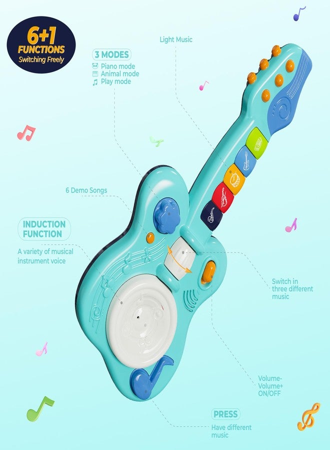 DOLPH HUG Toddler Montessori Musical Instruments Set - Trumpet & Guitar Toy for Kids Ages 2-5 | Preschool Learning, Sensory & Creative Play | Birthday Gift for Boys & Girls Blue - Image 5