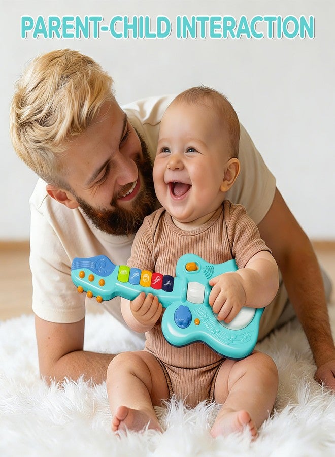 DOLPH HUG Toddler Montessori Musical Instruments Set - Trumpet & Guitar Toy for Kids Ages 2-5 | Preschool Learning, Sensory & Creative Play | Birthday Gift for Boys & Girls Blue - Image 3