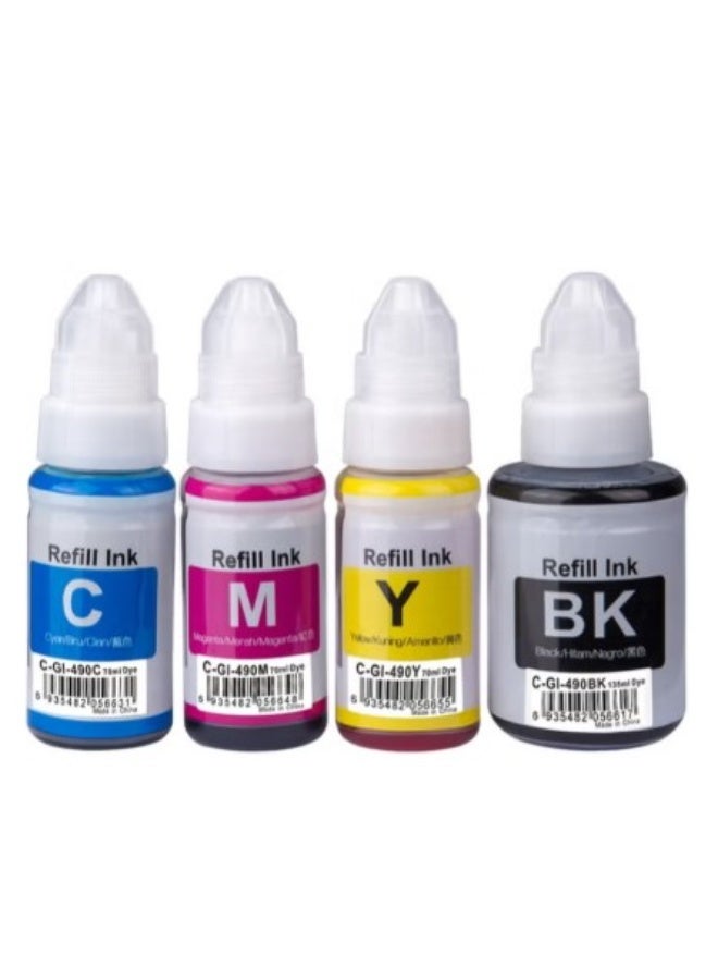 Terabyte ink gi 490 for Canon Set (4-Pack Black Cyan Magenta Yellow) Ink for GI 490 for PIXMA G3400 G2400 G1400 G4400 G1411 G2411 G3411 G4411 G4410 G3410 - Image 2