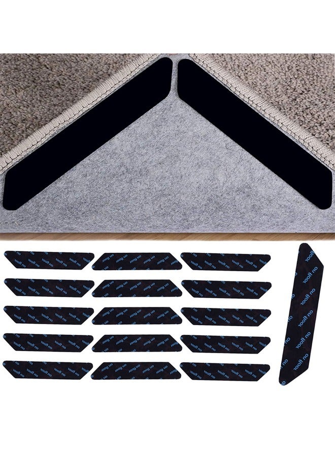 16 Pcs Rug Gripper Carpet Fixed Stickers Non-slip Waterproof Strip-Mat for Hardwod Floors and Tiles, Dual Sided Adhesive Rug Sticker to Keep Your Rugs in Place. Style A - Image 1
