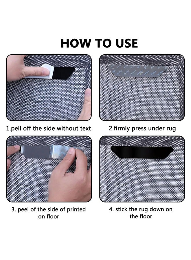 16 Pcs Rug Gripper Carpet Fixed Stickers Non-slip Waterproof Strip-Mat for Hardwod Floors and Tiles, Dual Sided Adhesive Rug Sticker to Keep Your Rugs in Place. Style A - Image 4