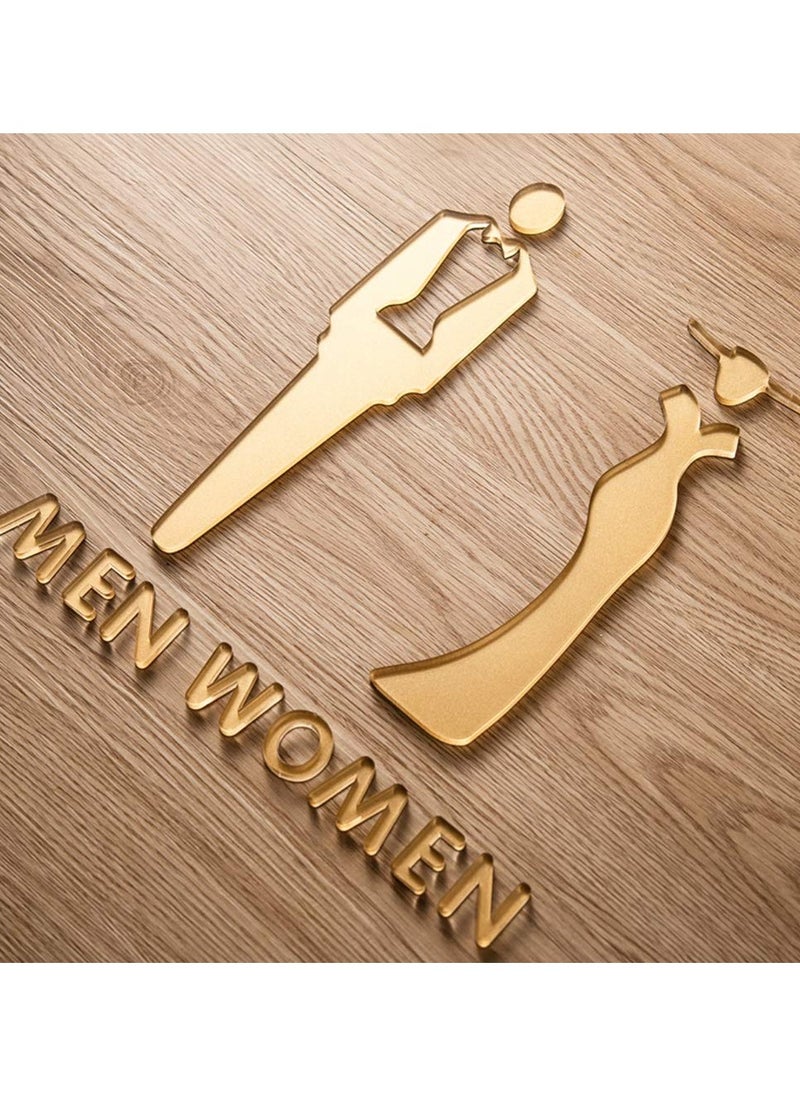 SYOSI Toilet Signs Self Adhesive for Ladies and Gentlemen, Restroom Toilet Symbol Men's and Women's Signage Washroom Door Signs for Home, Hotel, Office, Store, Parking, Restaurant  - Image 3