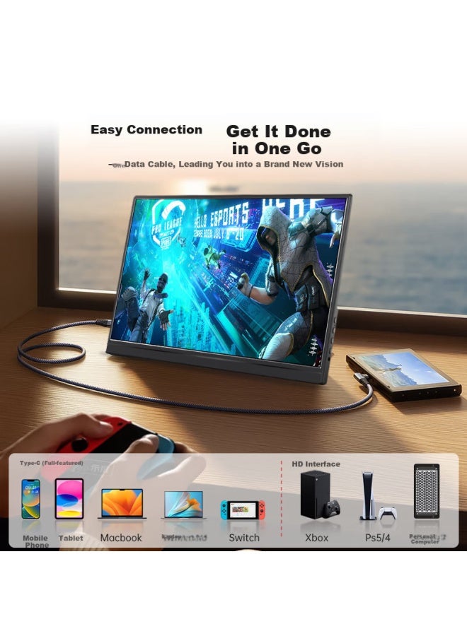 Patriots Aigo 15.6-inch Portable Monitor, Portable Display Stand, Extended Screen, Computer Monitor, Phone And Laptop Secondary Screen, Type-c Universal - Image 1