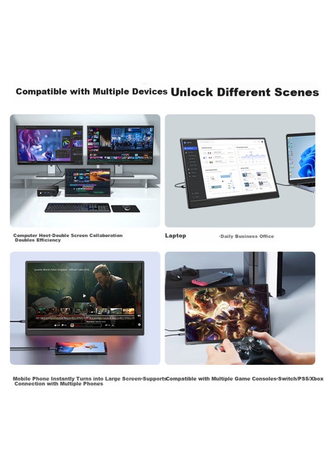 Patriots Aigo 15.6-inch Portable Monitor, Portable Display Stand, Extended Screen, Computer Monitor, Phone And Laptop Secondary Screen, Type-c Universal - Image 3