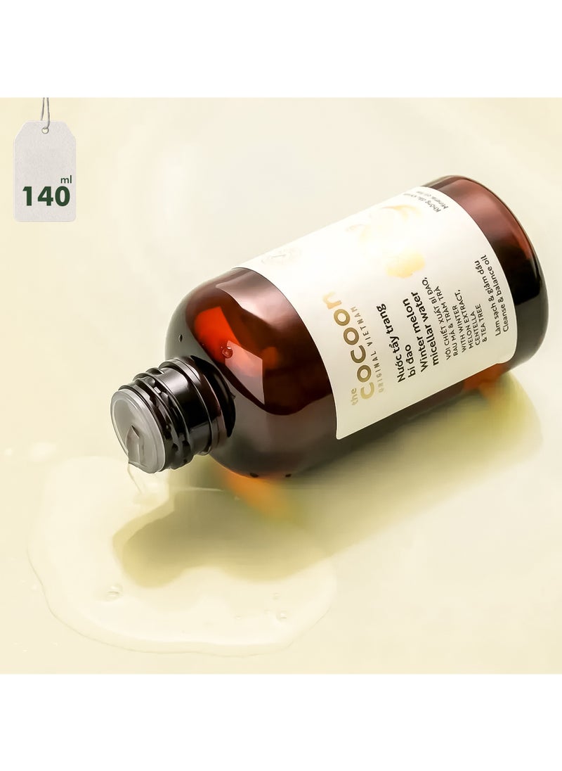 The Cocoon Original Vietnam The Cocoon Original Vietnam Winter Melon Micellar Water 140ml – Gentle Makeup Remover & Oil Control Cleanser – Purifies Pores, Reduces Acne, and Balances Oily Skin – Refreshing Vegan Formula for Clear, Healthy Skin  - Image 1
