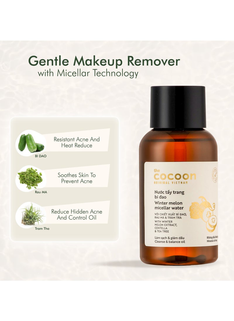 The Cocoon Original Vietnam The Cocoon Original Vietnam Winter Melon Micellar Water 140ml – Gentle Makeup Remover & Oil Control Cleanser – Purifies Pores, Reduces Acne, and Balances Oily Skin – Refreshing Vegan Formula for Clear, Healthy Skin  - Image 2