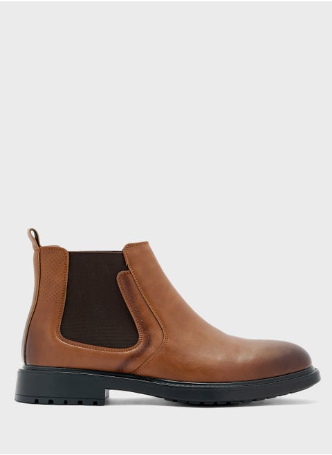Perforation Detail Chelsea Boots