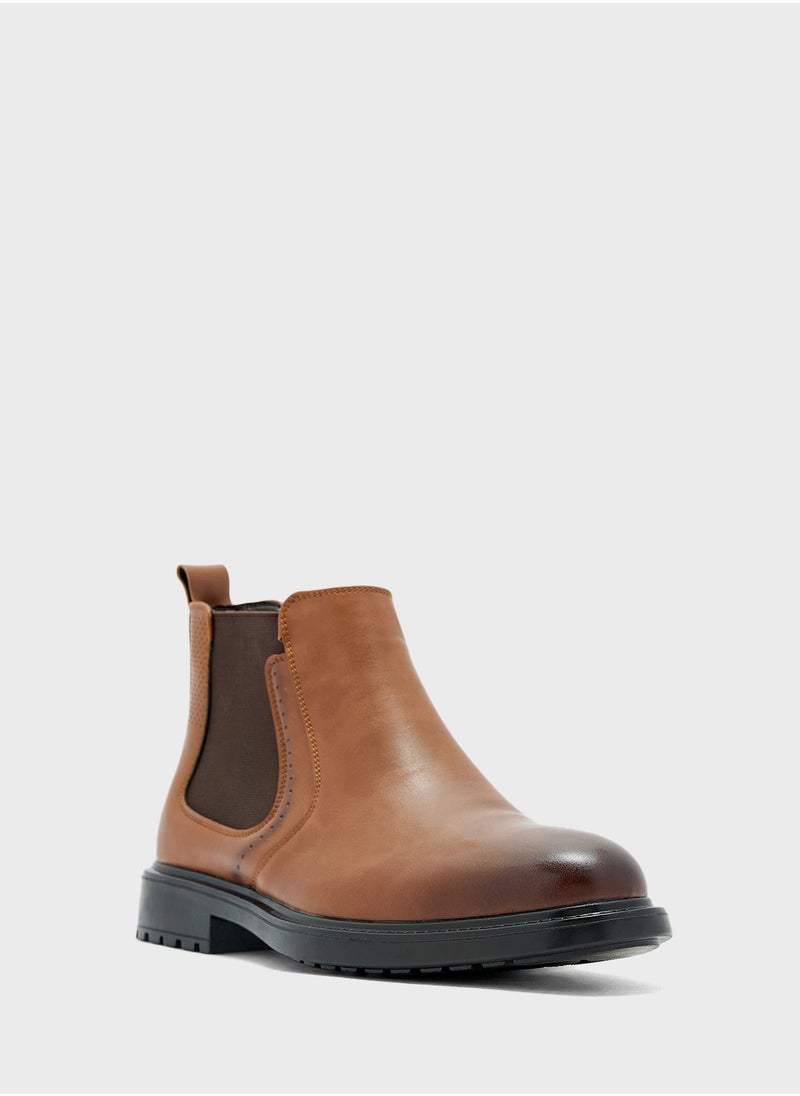 Robert Wood - Perforation Detail Chelsea Boots - Image 1