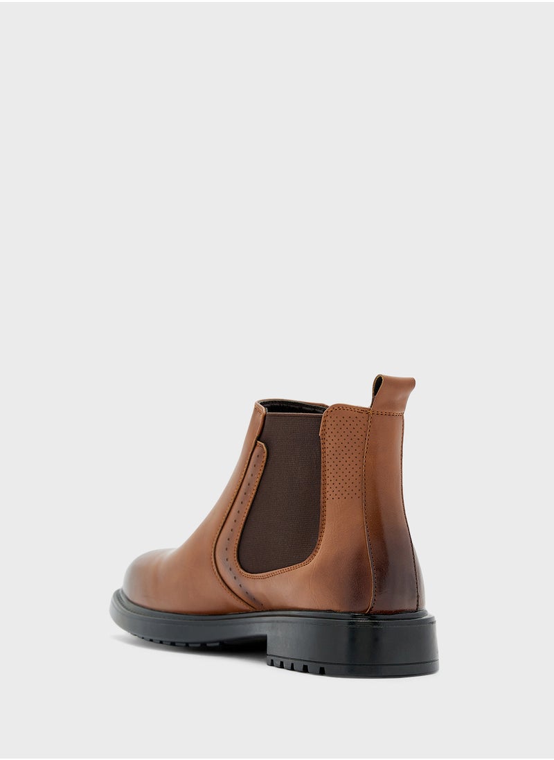 Robert Wood - Perforation Detail Chelsea Boots - Image 1