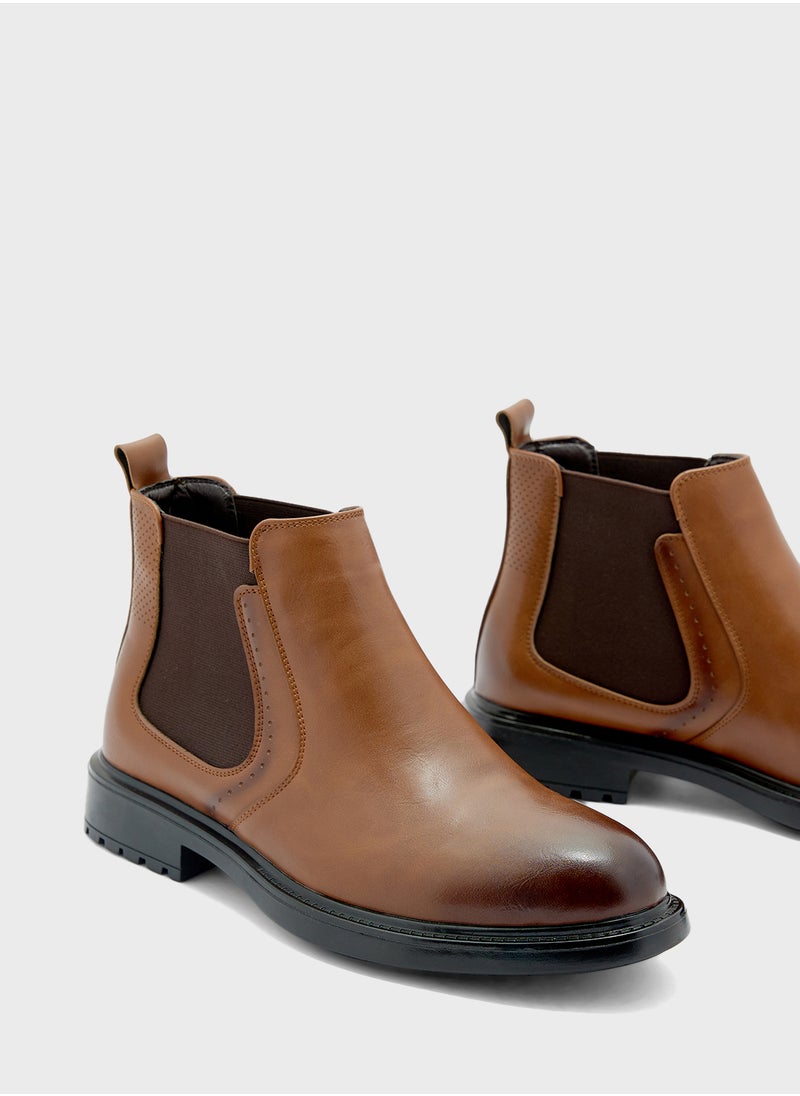 Robert Wood - Perforation Detail Chelsea Boots - Image 1