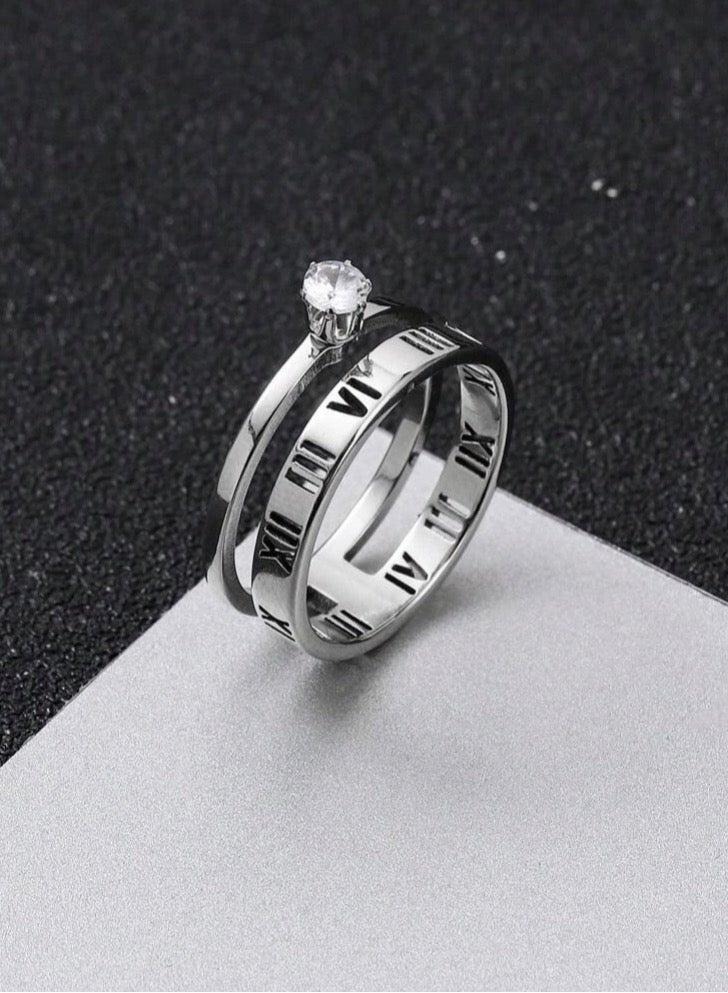 Casual collection Elegant Stainless Steel Ring For Women Size 7 - Image 2