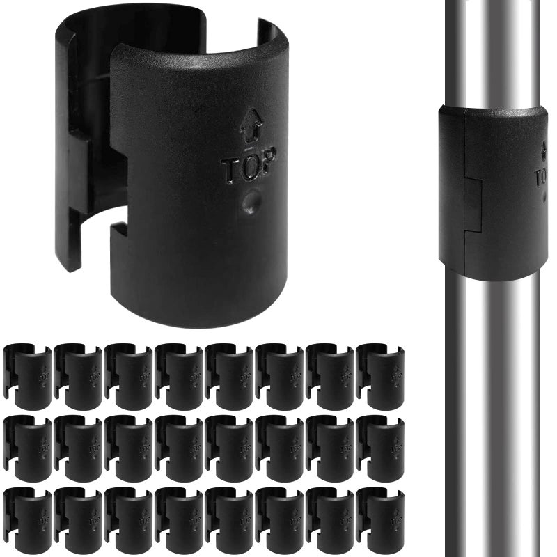 Takngjd Wire Shelf Clips - 28 Pack Plastic Metal Shelf Clips 1 Inch Wire Shelf Clips For 1"" Post Black Wire Shelving Clips- Shelving Sleeves Replacements For Wire Shelving System (14 Pairs) - Image 1