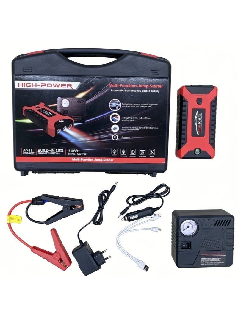 ELTRAZONE High-Power Multi-Function Car Jump Starter with Air Compressor & LED Emergency Light - Image 1