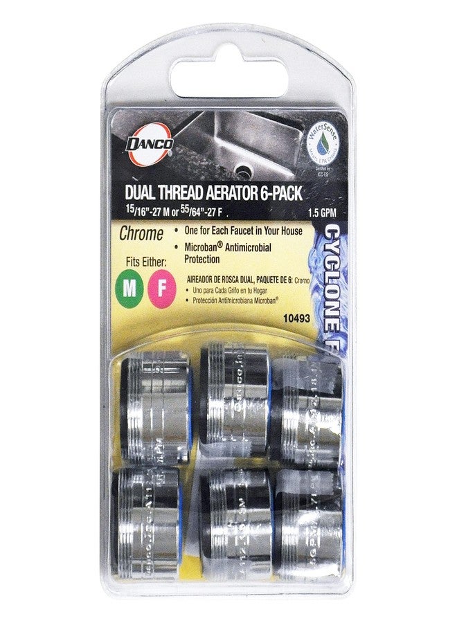 Danco 10493 1.5 GPM Dual Thread Water Saving Faucet Aerator, Blue, Chrome - Image 2