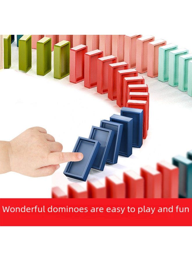 Children's Educational Fun Automatic Drop Building Blocks Drop Car Dominoes Electric Train Toy-Color:8089-3 Domino Train-Pink - Image 4