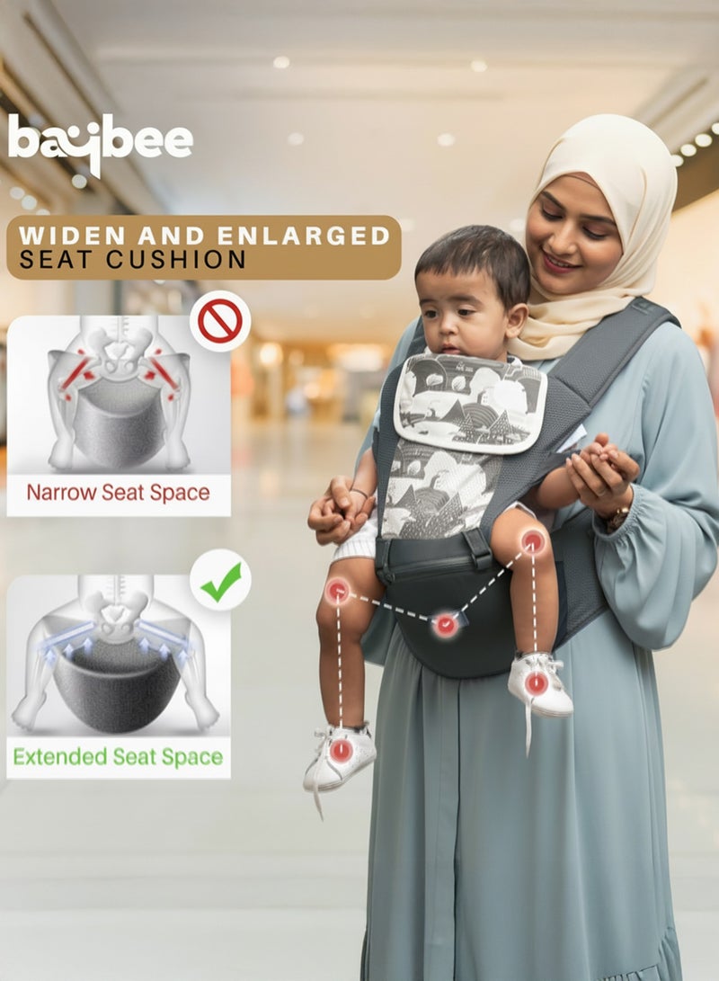 بيبي حاملة أطفال إرجونست ٦ في ١ لحديثي الولادة | حاملة أطفال مزودة بمقعد للورك، ودعم أسفل الظهر، وجيوب تخزين | حقائب حمل مريحة مزودة بإبزيم أمان، ووسادة مقعد عريضة، وحاملة أطفال شبكية قابلة للتهوية، من عمر ٠ إلى ٣ سنوات، لون أخضر - Image 3