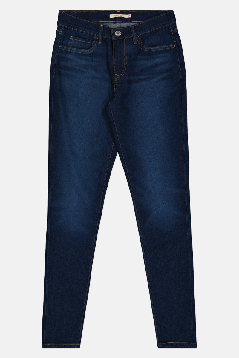 Levi's جينز نسائي سوبر سكينى مقاس 710 مغسول وقابل للتمدد، أزرق داكن - Image 2