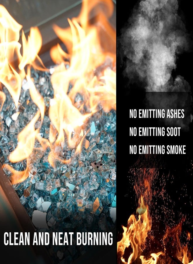 Skyflame زجاج نار Skyflame بوزن 10 أرطال لموقد النار وتنسيق الحدائق، أزرق مائي عاكس بسمك 1/2 بوصة - Image 3